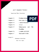 Notes For puter Science 10th Class BISE