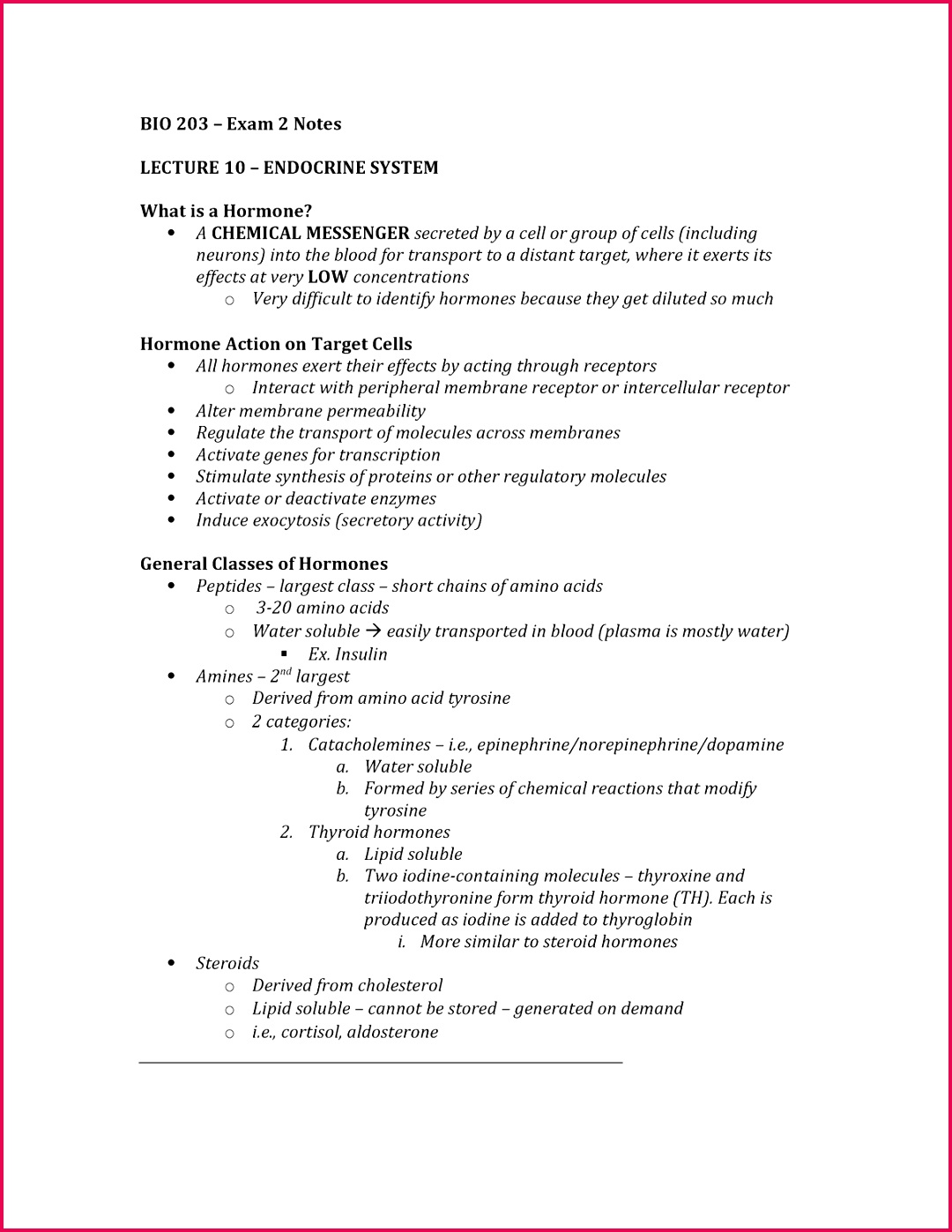 BIO 203 Exam 2 Notes All the information you need for exam 2 Covers topics including renal physiology BIO 203 Fundamentals of Biology Cellular and