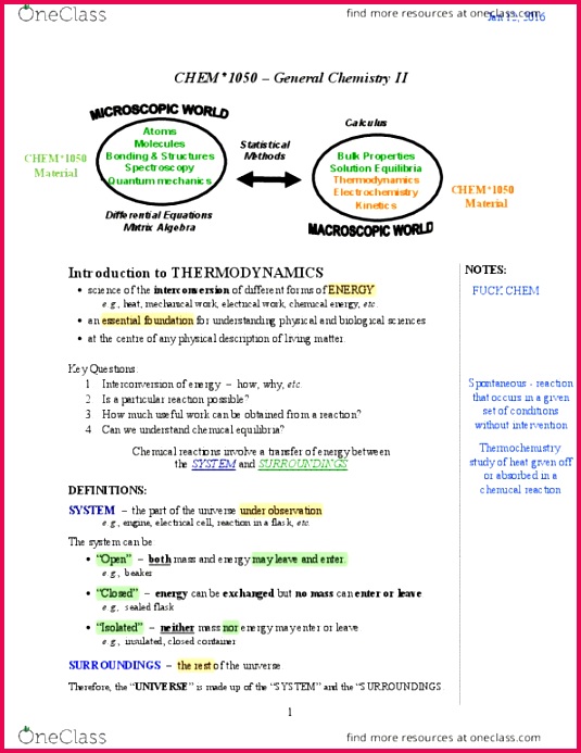 All Educational Materials for CHEM 1050 at University of Guelph U 535693 alt