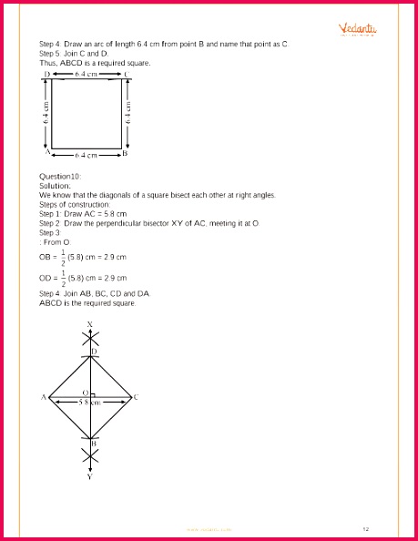 RS Aggarwal Class 8 Mathematics Solutions for Chapter 17 Construction of Quadrilaterals