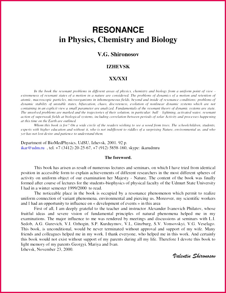 PDF Resonance in physics chemistry and biology