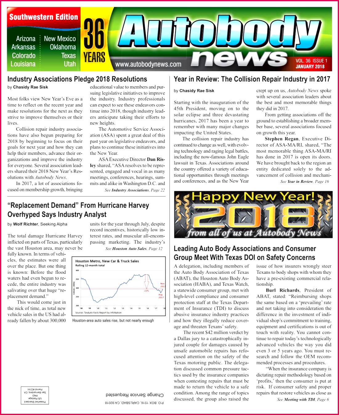 January 2018 Southwestern Edition by Autobody News issuu 13461101 January 2018 Southwestern Edition