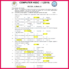 puter HSSC I Objective Answer key Federal Board 2019 General opinion Easy Expert