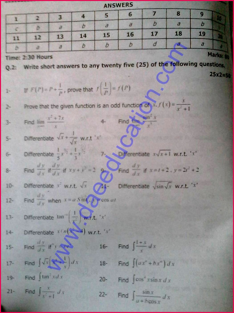 Mech 212 applied math dae 2nd year past papers 2012