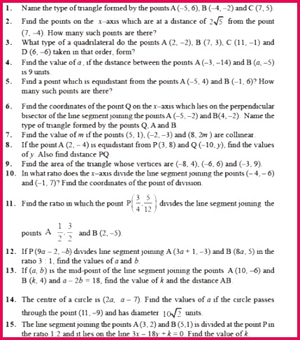 important questions class 10 maths chapter 7 coordinate geometry 1