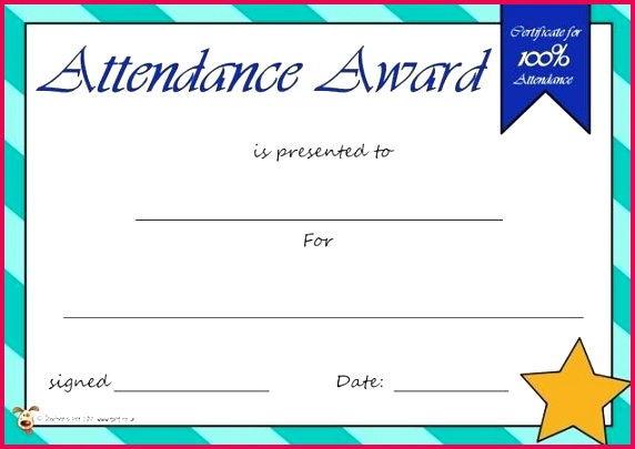perfect attendance award certificate template templates free printable