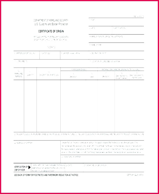 blank certificate of origin form blank certificate of origin template blank nafta certificate of origin form