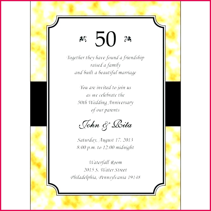 idea wedding anniversary invitation templates free for best template printable golden 50th samples