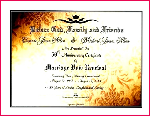 sacred golden shimmer marriage vow renewal certificate wedding anniversary template philippines