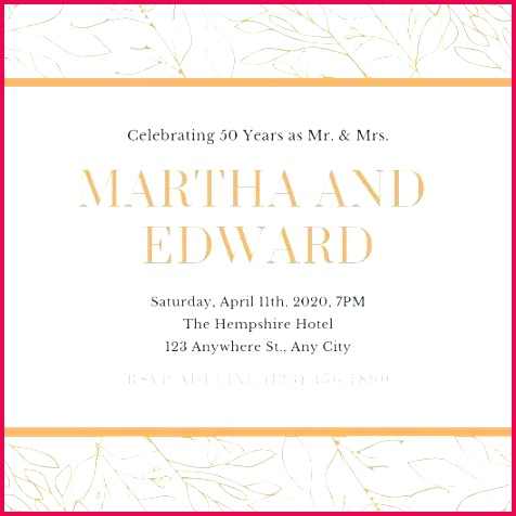 cream and brown simple wedding anniversary invitation use this template 50th templates cards anniversar
