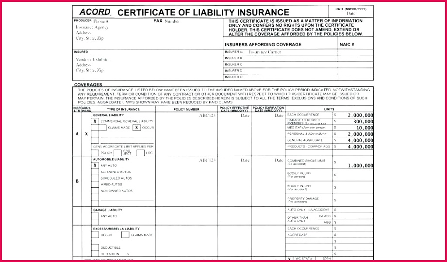 insurance certificate template by of acord homeowners form