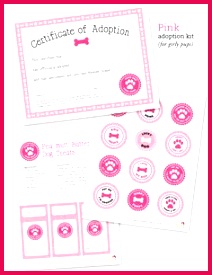 Free printable dog adoption kit
