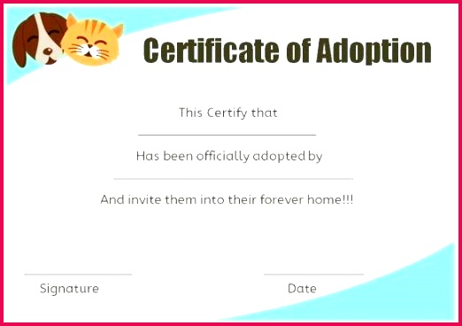 benefits of adopting a pet dog adoption certificate template free