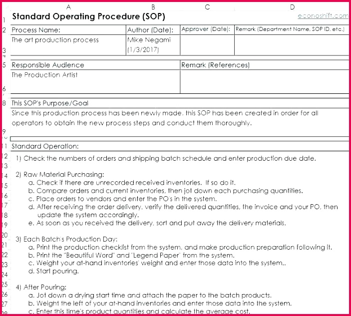 sop procedure template best standard operating templates free for spa t certificates creating apple pages numbers create microsoft w