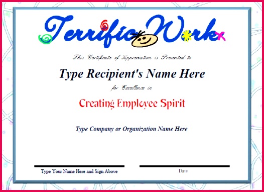 Employee Recognition Certificate Template