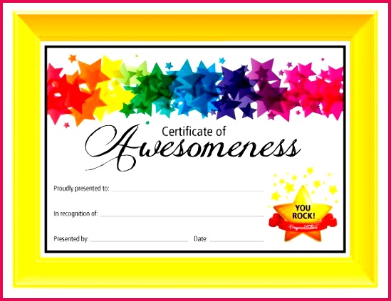 Use this free printable Certificate of Awesomeness to show your child how proud you are of them This generic certificate can be used for any occasion