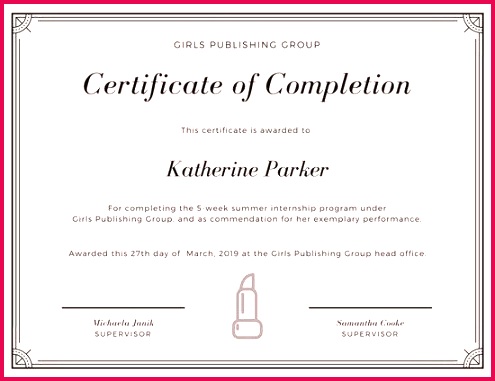 pink elegant classy internship certificate use this template of mendation usmc