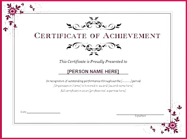 printable award certificate template free of achievement templates for word ideas kid kids resume objective