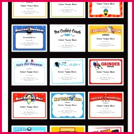 Sport Certificate Templates Awards and Certificates Basic Resume 270270 sport certificate templates hockey certificates editable kid certificates child hockey mom of sport certificate templates 300x300