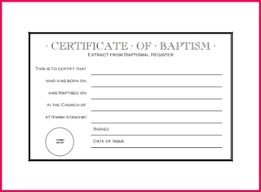 Baptism Certificate Sample﻿