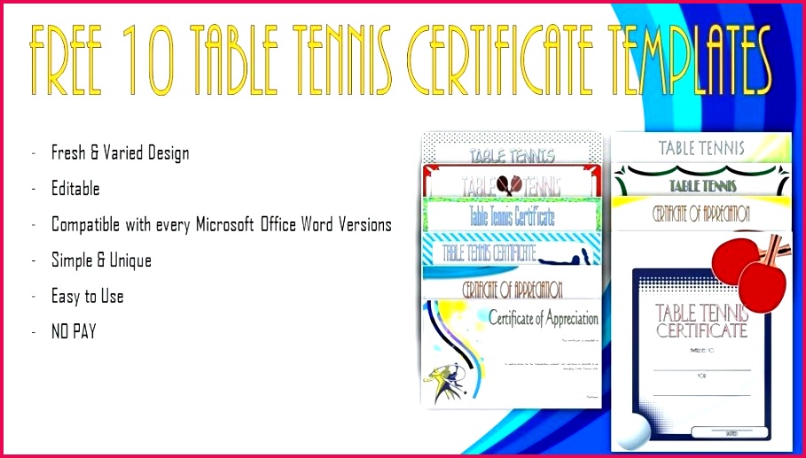 table tennis certificate templates word sports template free best of for design do