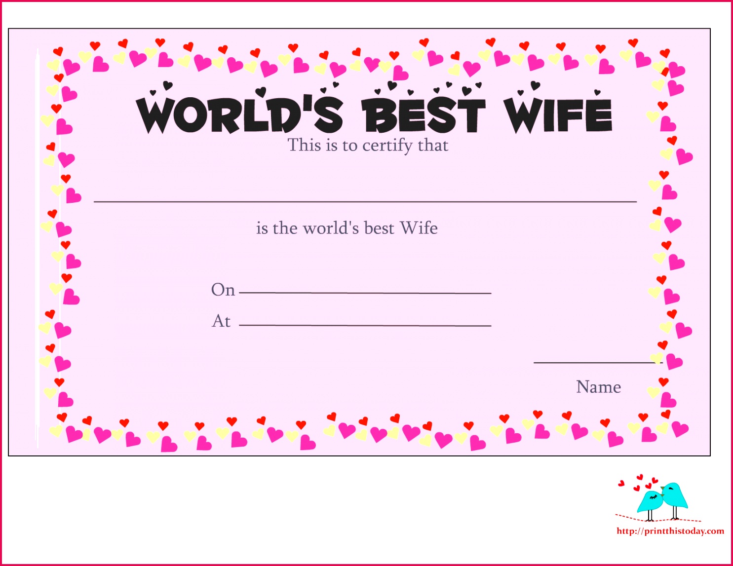 love certificate 12