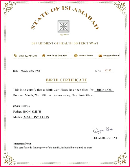 birth certificate template free word format premium templates docs