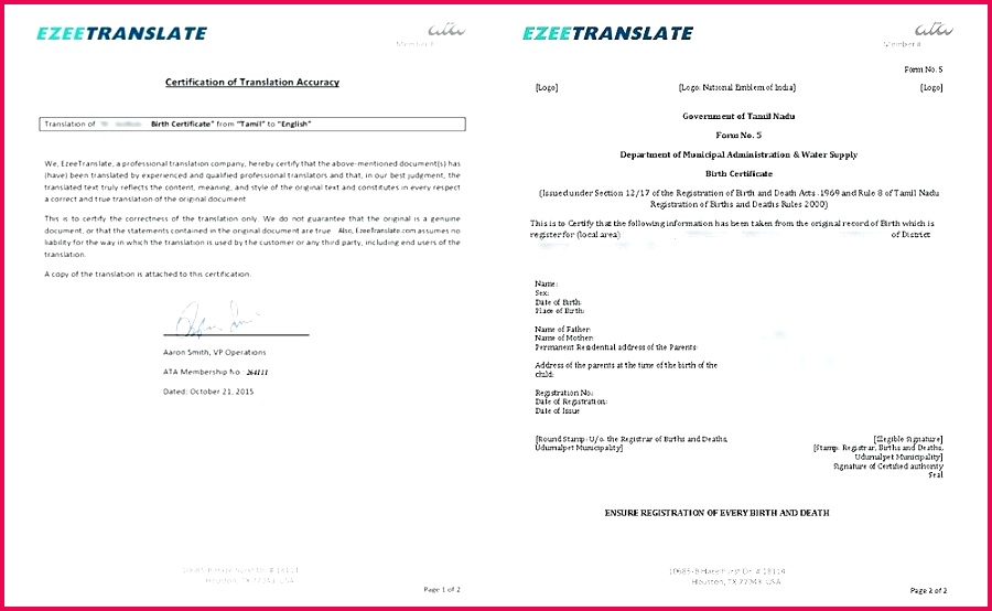 birth certificate translation template from to ideas english french