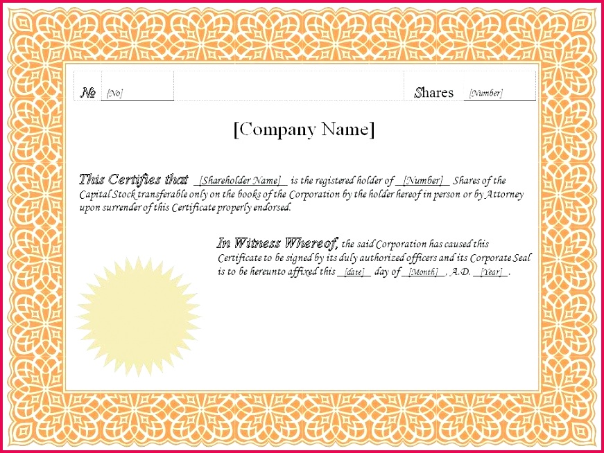 stock certificate template pany share panies house