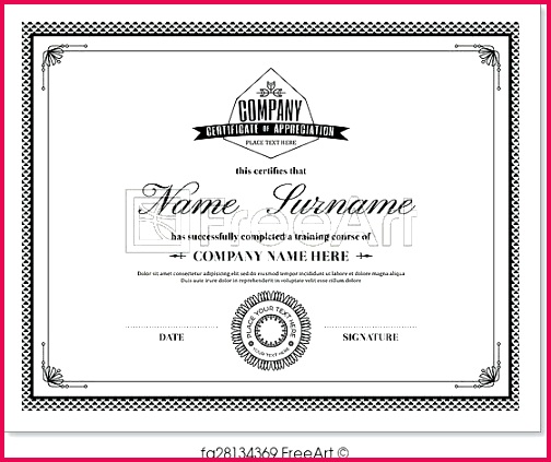 free art print of retro frame certificate appreciation template design