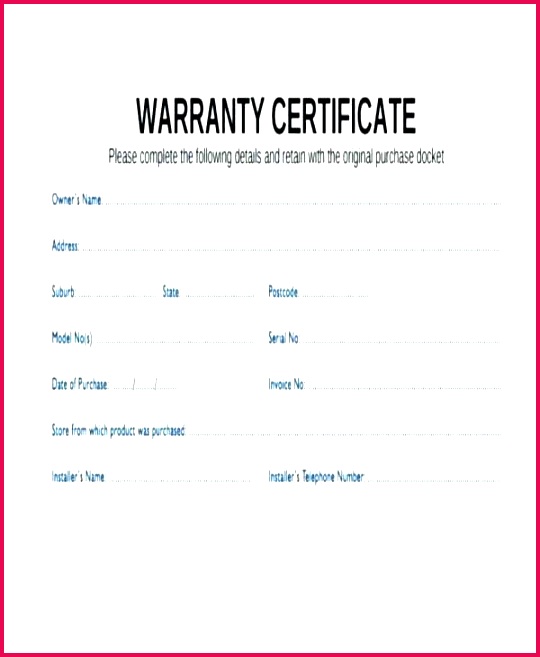 ideas archives warranty registration form template certificate card