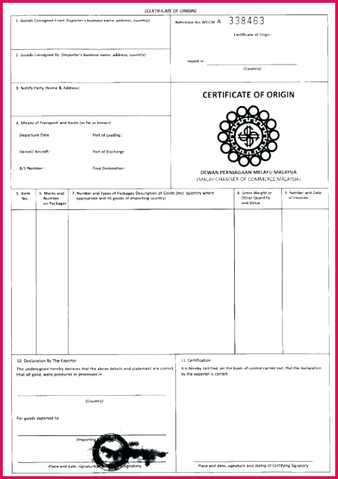 certificate of origin template for a vehicle nafta canada us north american free trade agreement