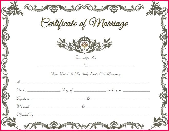 Royal Marriage Certificate Template