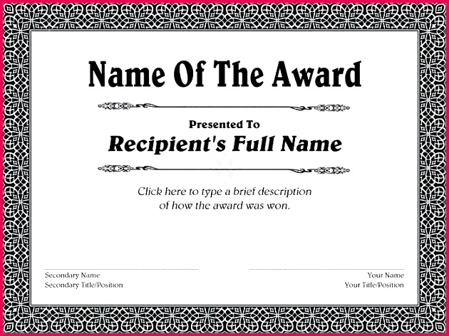certificate template free decorative award certificates for elementary students printable pdf
