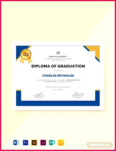 Free Diploma of Graduation Certificate Template 440x570 1