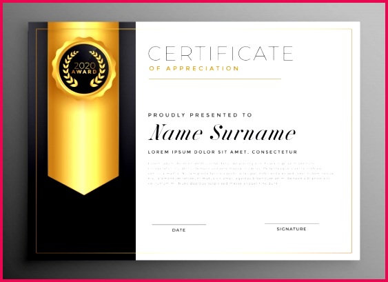 Golden pany certificate design template