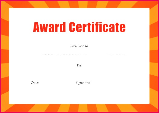 Editable Award Certificate Template
