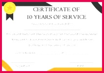 Amazing 10 year Service Award Certificate Templates available in Word and PDF formats to honor outstanding 10 years service performance