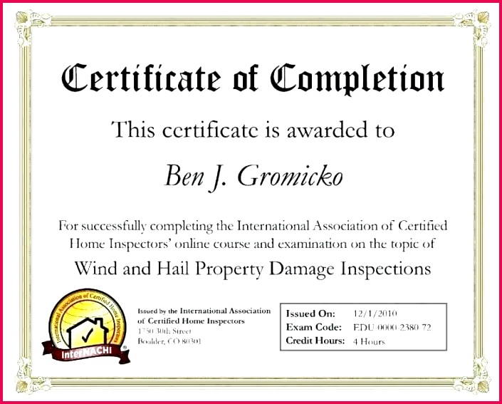 example of certificate pletion picture large wording examples