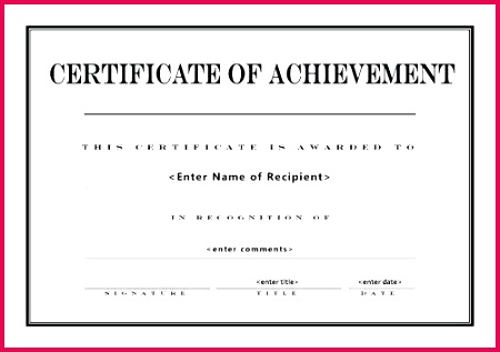 certificate of achievement landscape engraved template army for word
