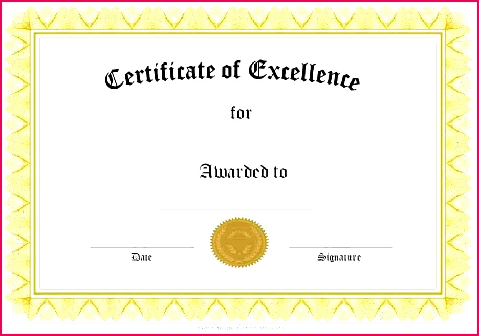 award of excellence formal certificate templates free