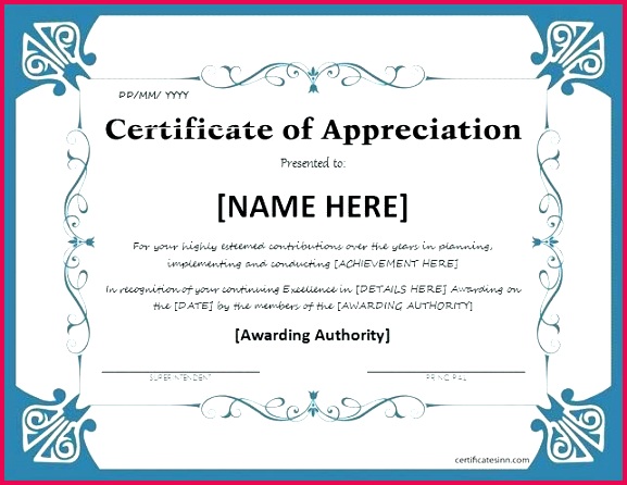 free appreciation certificate templates for word 5 image pastor template vertical fresh appreciatio