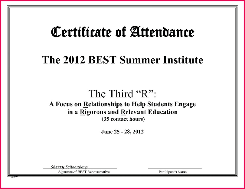training attendance certificate template image collections free course sample format