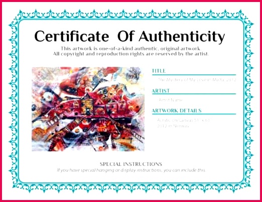 certificate of authenticity free editable templates