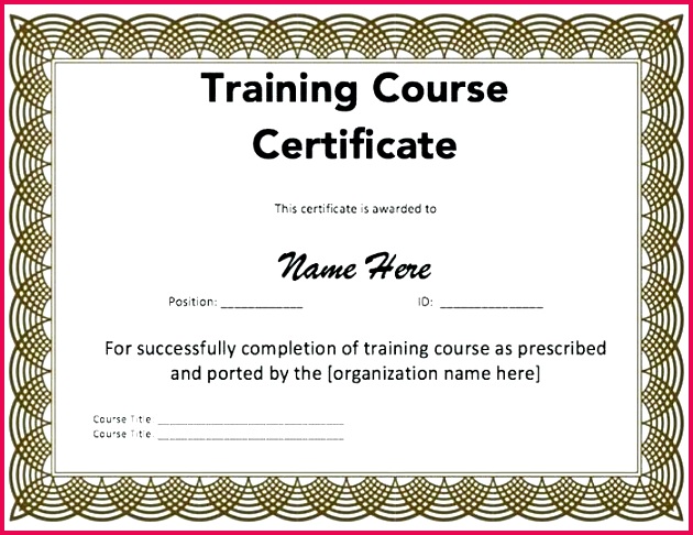 course pletion certificate template free elegant of training templates 100 attend