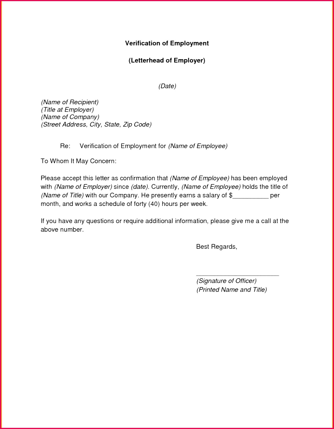 sample certificate employment with salary indicated best of employment verification letter to whom it may concern template