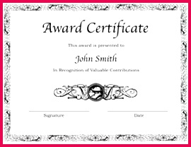 awards certificate of achievement templates