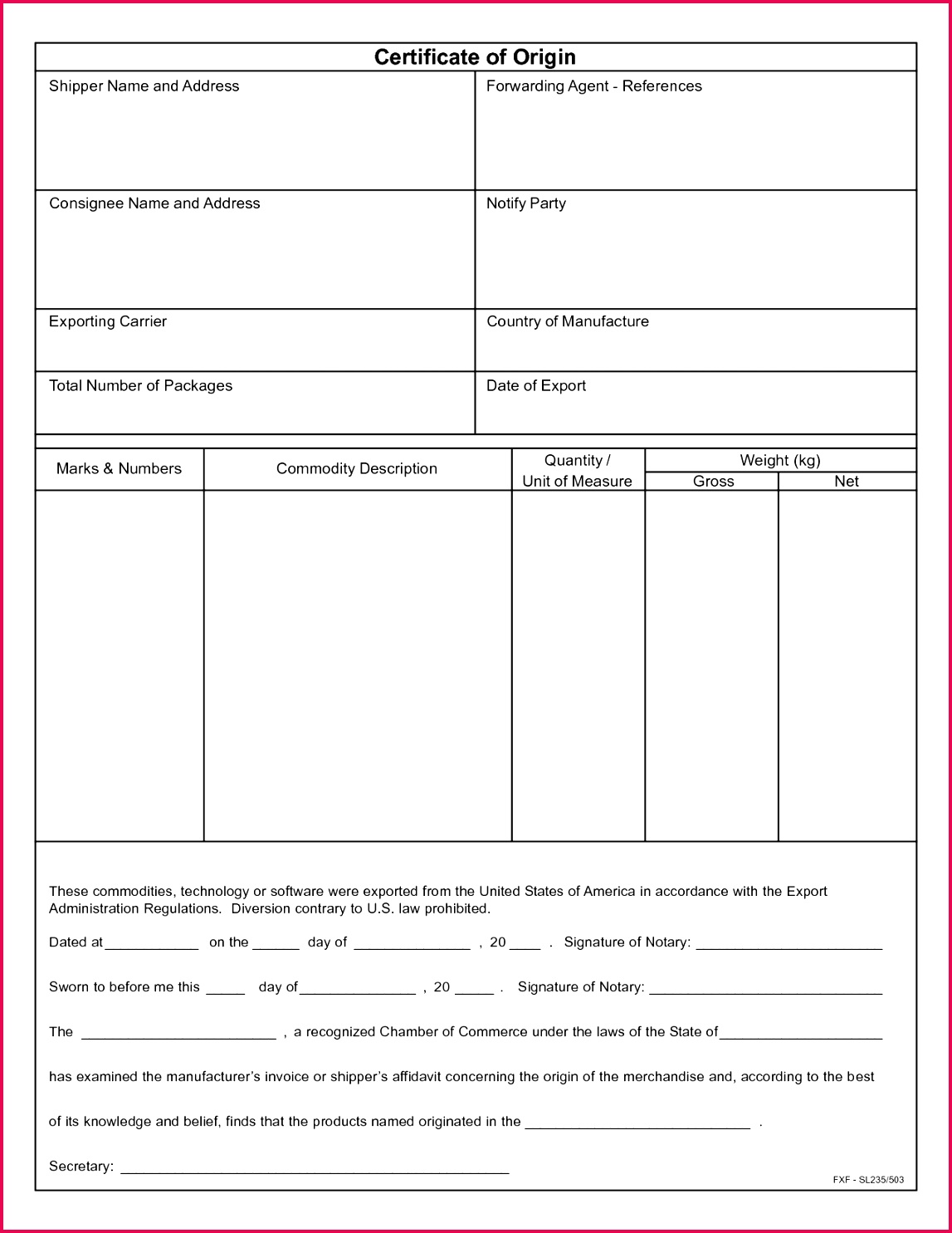 007 certificate of origin template ideas