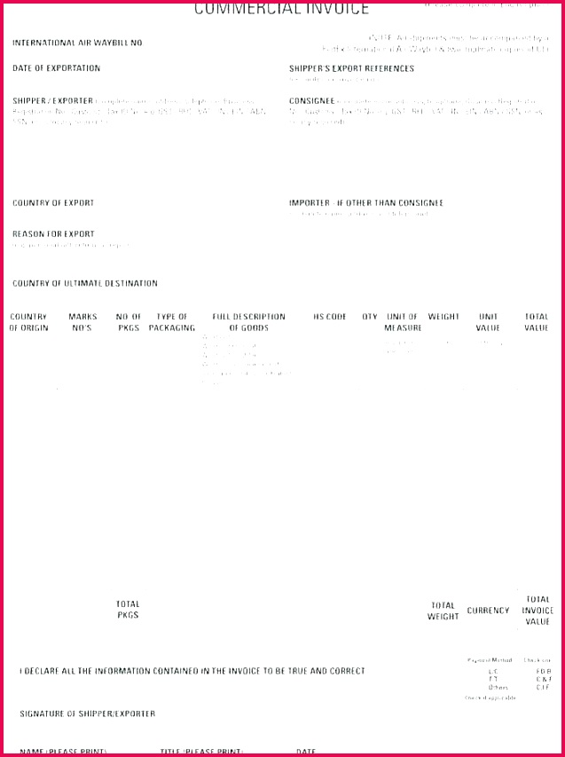 sample mercial invoice template export mercial invoice document used in international trade sample mercial invoice template free templates ideas customs invoice template dhl