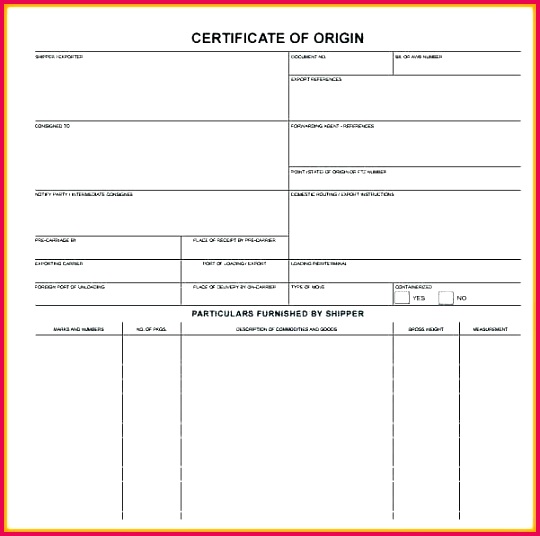 blank certificate of origin form blank certificate origin template templates model free form limited certificate of origin form template sample of gsp certificate of origin form a
